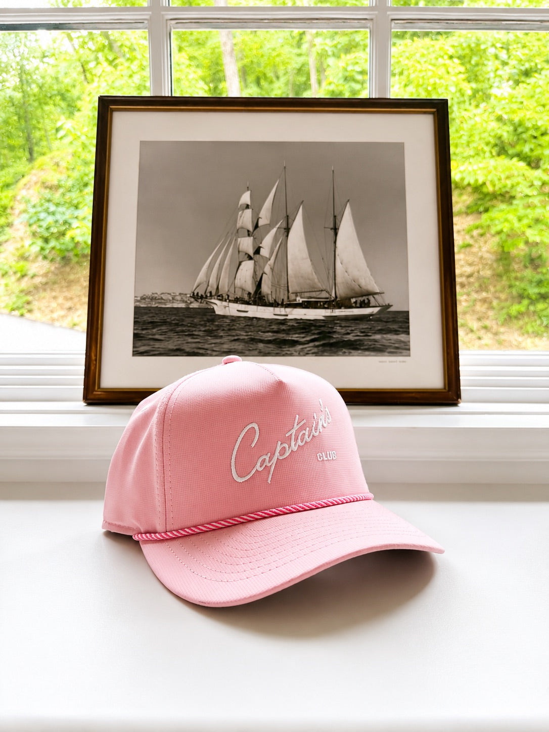 Pink script hat
