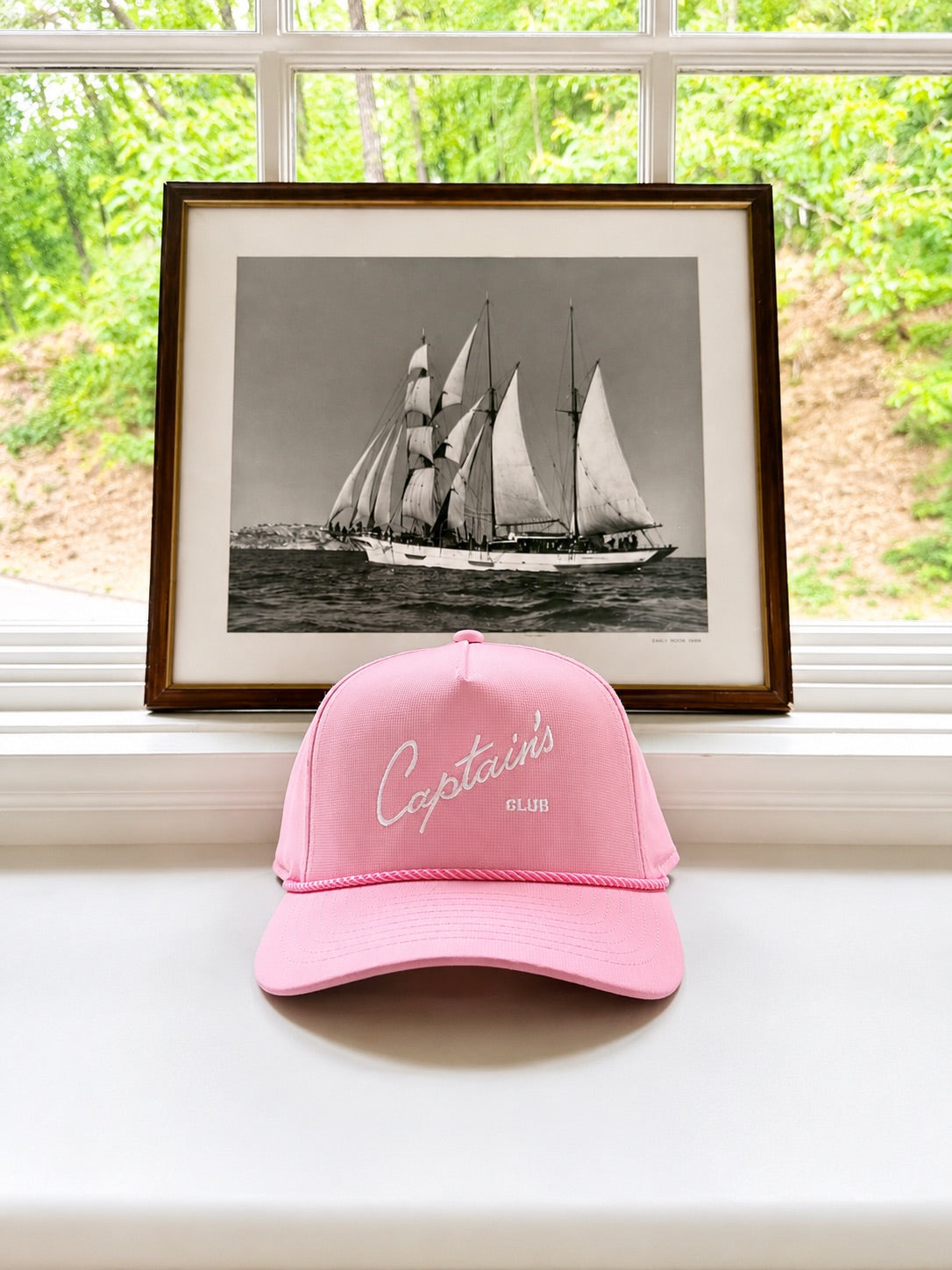 Pink script hat
