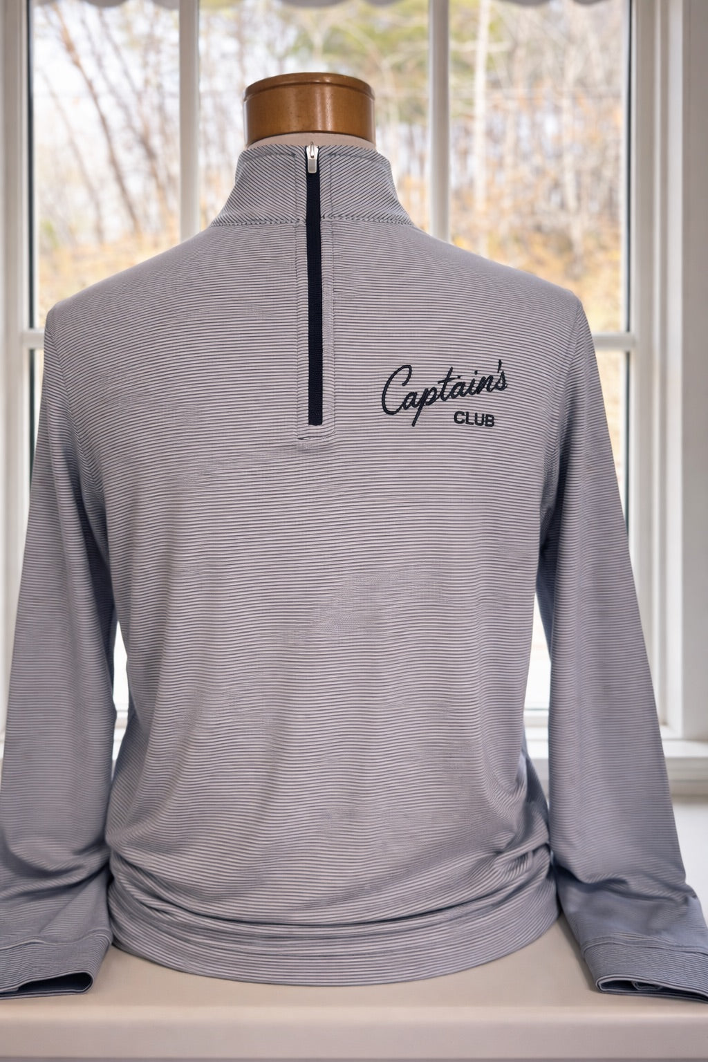 Peter Millar Quarter Zip Navy/White