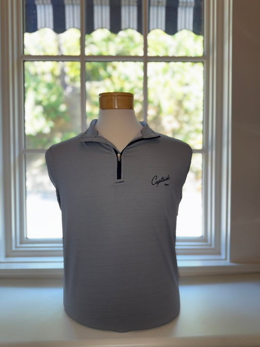Peter Millar Quarter Zip Navy/White
